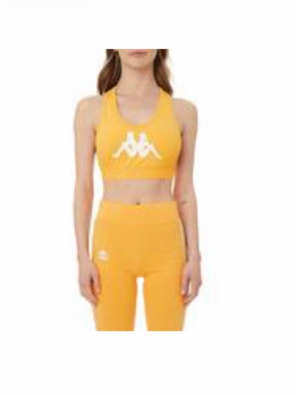 Kappa Yellow Racerback Sports Bra with White Logo